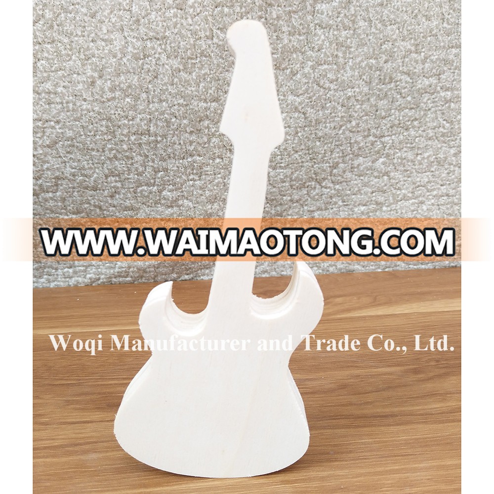 2017 High Quality MDF Customized shape Wooden Cutouts art Crafts, educational carving animal toy guitar