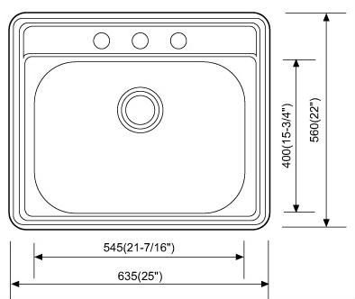 cUPC Stainless Steel Kitchen Sink Single bowl water trough