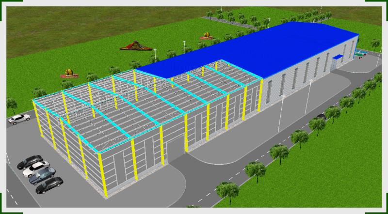 Prefab light steel structure storage workshop modular hall design