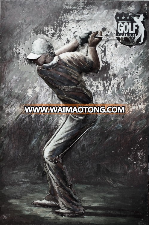 Wall Art for Living Room Decor 3D Cool the playing golfer man painting