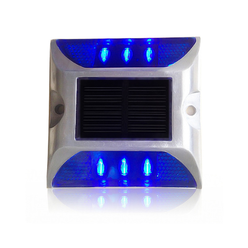 Solar aluminum LED road stud flashing light