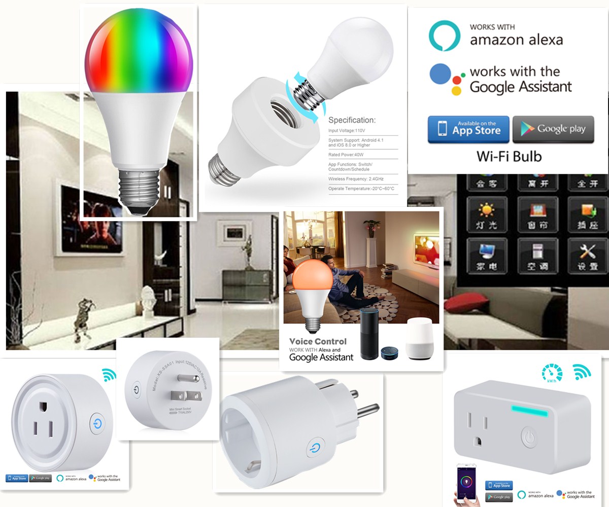 Dimmable Multicolored Color Changing RGBW A21 E26/27 works with Echo Alexa Google Home Wifi Led lamp Smart Light Bulbs