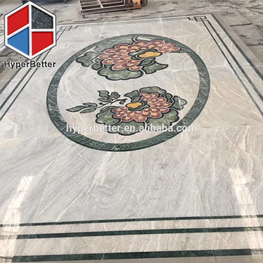 Waterjet medallion marble