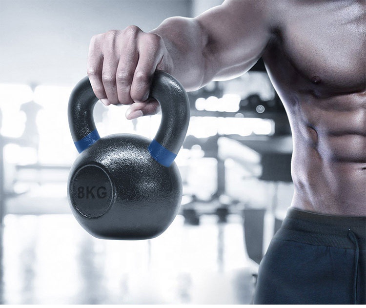 OKPRO Gravity Black Cast Iron Powder Coated Kettlebell