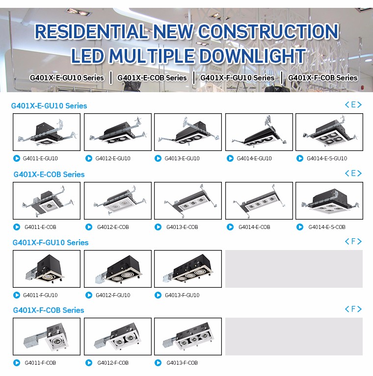 China supplier 3-Lamp led grille light recessed led downlight