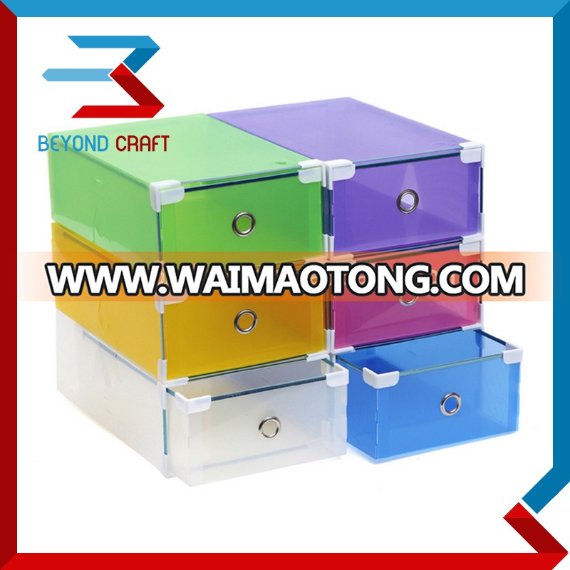 Stackable Clear Plastic Shoe Box With Two Poly Frame