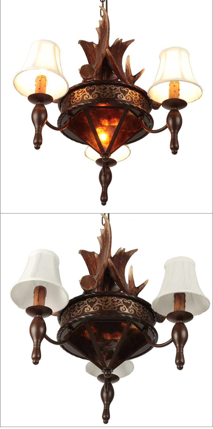 E27 Lamp Socket Modern American Style Lighting Antler Chandelier