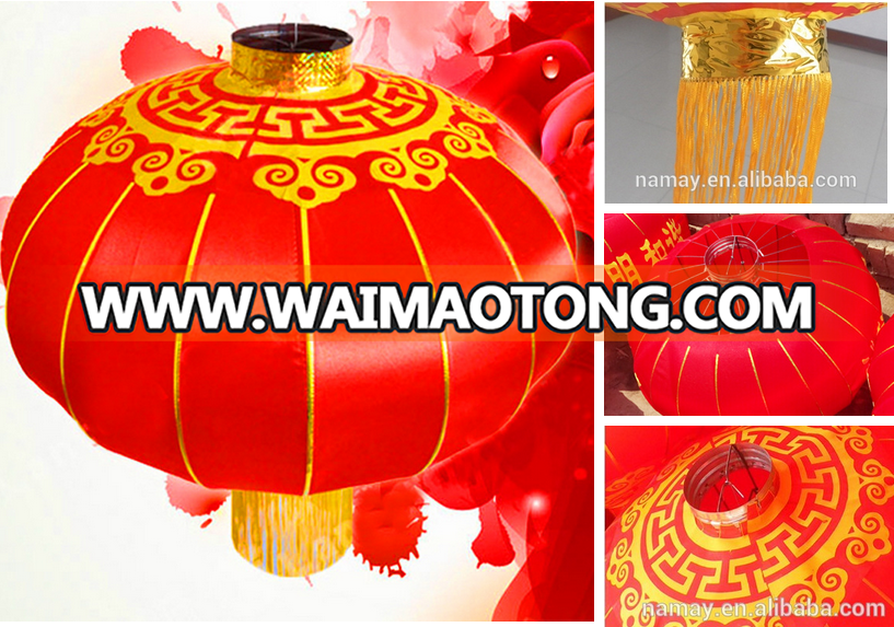 New Year Red Chinese Traditional Silk Palace Lantern