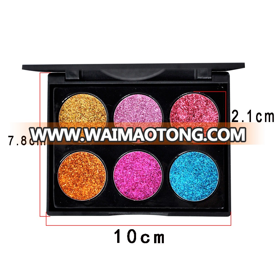 2017 Hot Seller No animal fat pressed metallic shimmer glitter eyeshadow powder palette private label glitter eyeshadow makeup