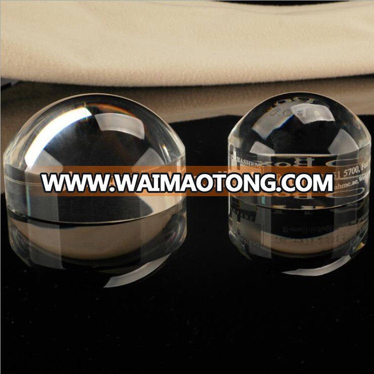 Chinese style crystal 3d laser etched paperweight simple  dome paperweights art 3d crystal gifts