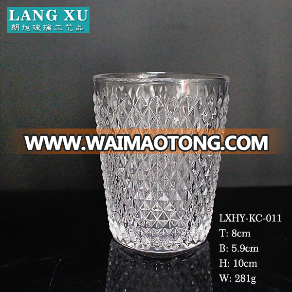 LXHY-011 250ml diamond pattern high quality drinking glass cup