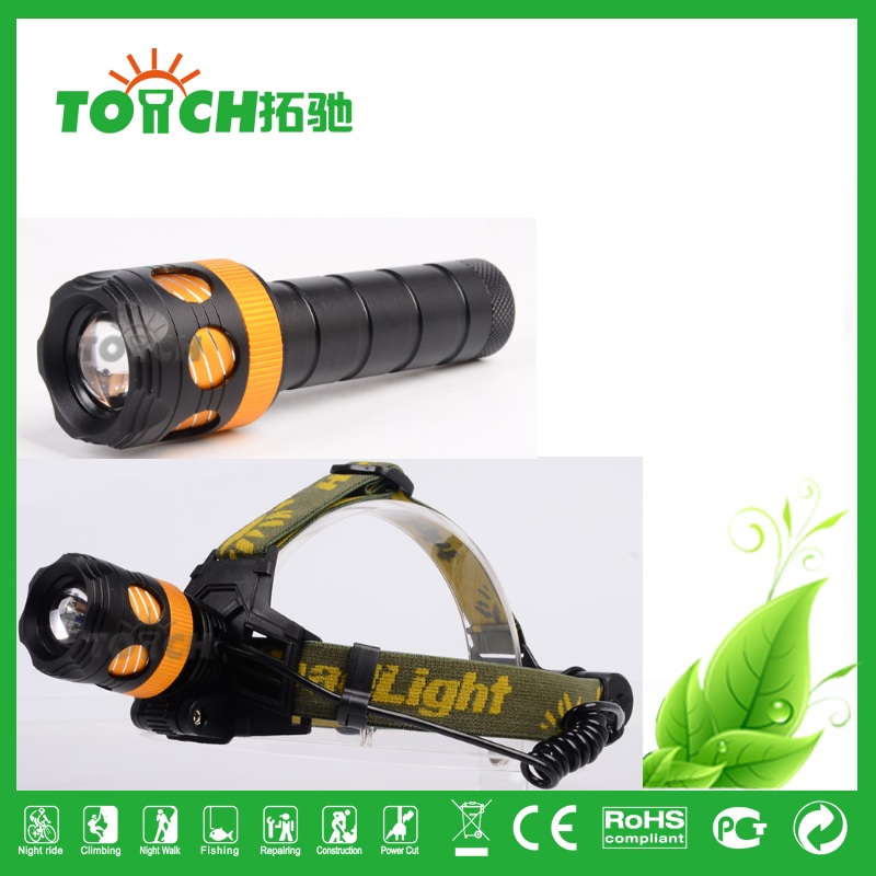 XM-L T6 LED bicycle headLight zoomable portable headlamp and flashlight for hunting fishing