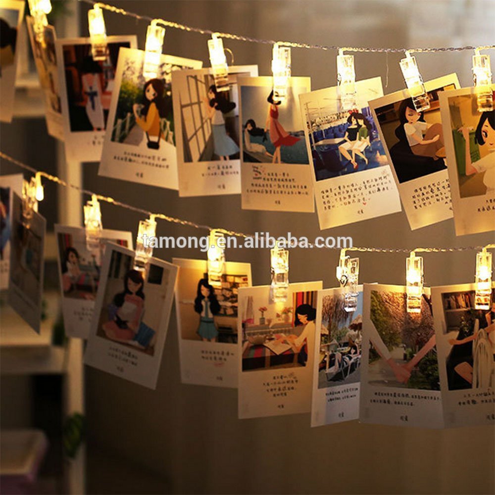 Photo Clips String Lights, Battery Powered 20 LED Starry Firefly Decorative Strand Lights, Holiday Christmas Twinkle Lighting