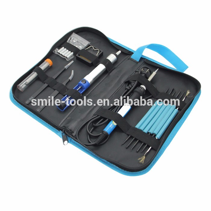 Electric Soldering Iron Tool Kit Tin Wire Desoldering Pump Tweezers Screwdrivers Iron US/EU Type