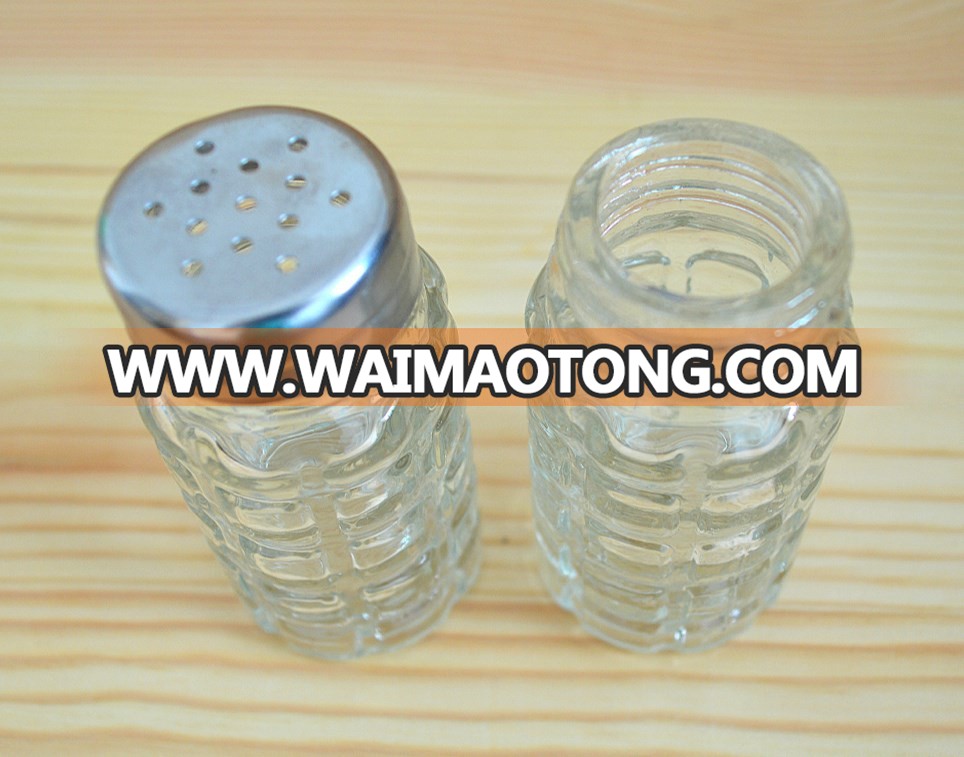 Wholesale glass pepper bottle glass salt bottle with aluminum cap