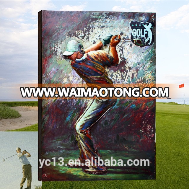 Wall Art for Living Room Decor 3D Cool the playing golfer man painting