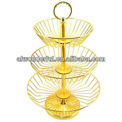 2019 arabic style 3 layer glass round wedding cake snack dishes stand