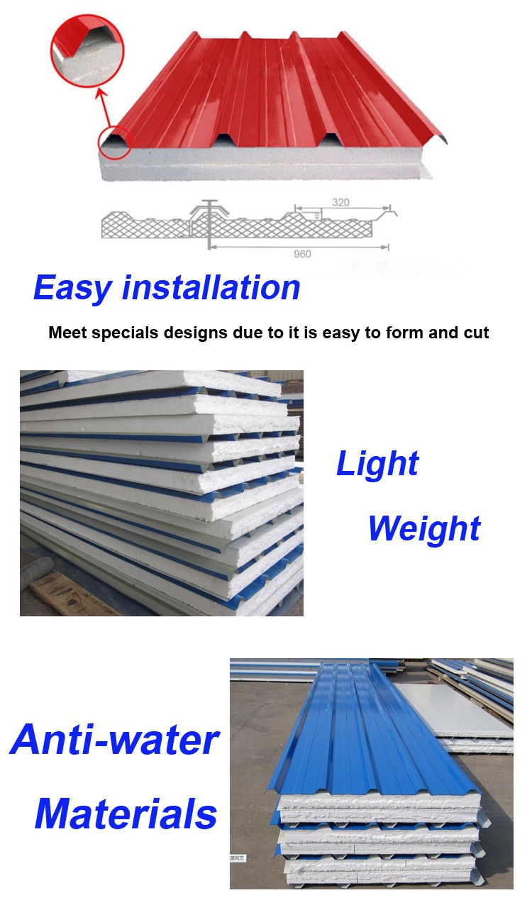 color steel foam sandwich panel for roof and wall