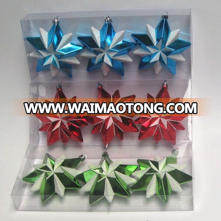 10cm plastic christmas blown snowflake for christmas ornament