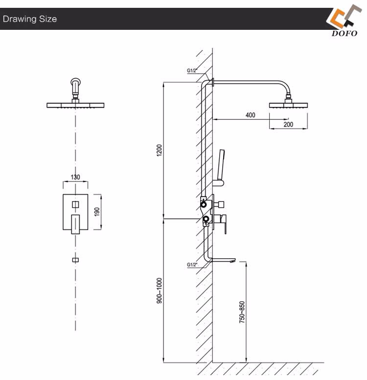 Wall mounted shower set bathroom faucets