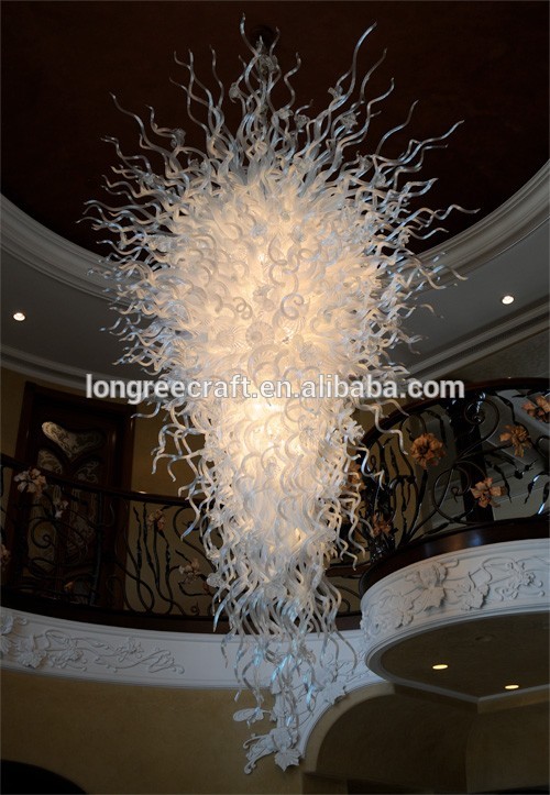 Modern Large Handmade LED Blown Murano Glass Chandelier Lighting for Hotel