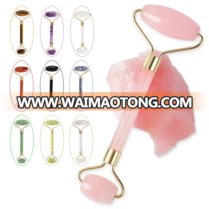 Factory direct sale Welding Rose quartz facial massage jade roller