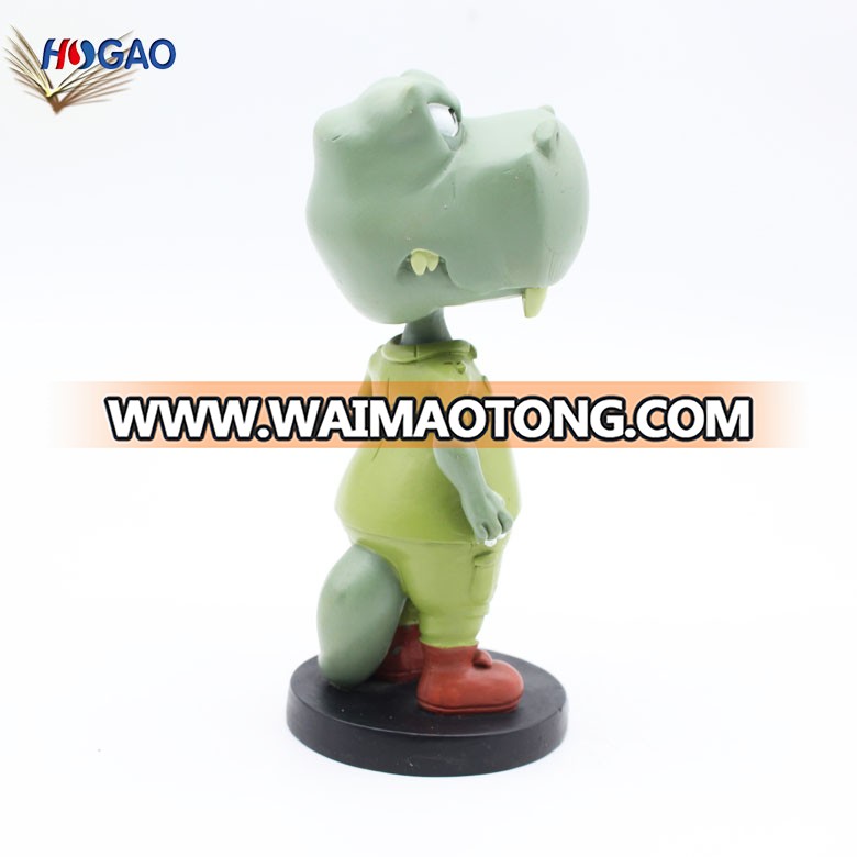 Hot sale resin hippo animal figurine bobble head for home decoration