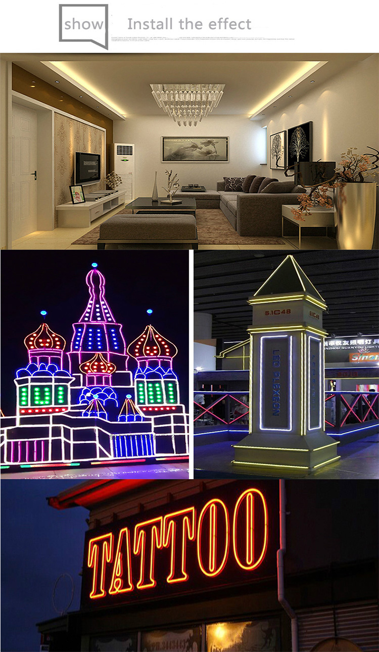 holiday decorative ip65 5050 strip rgb led neon flex for outdoor indoor lighting