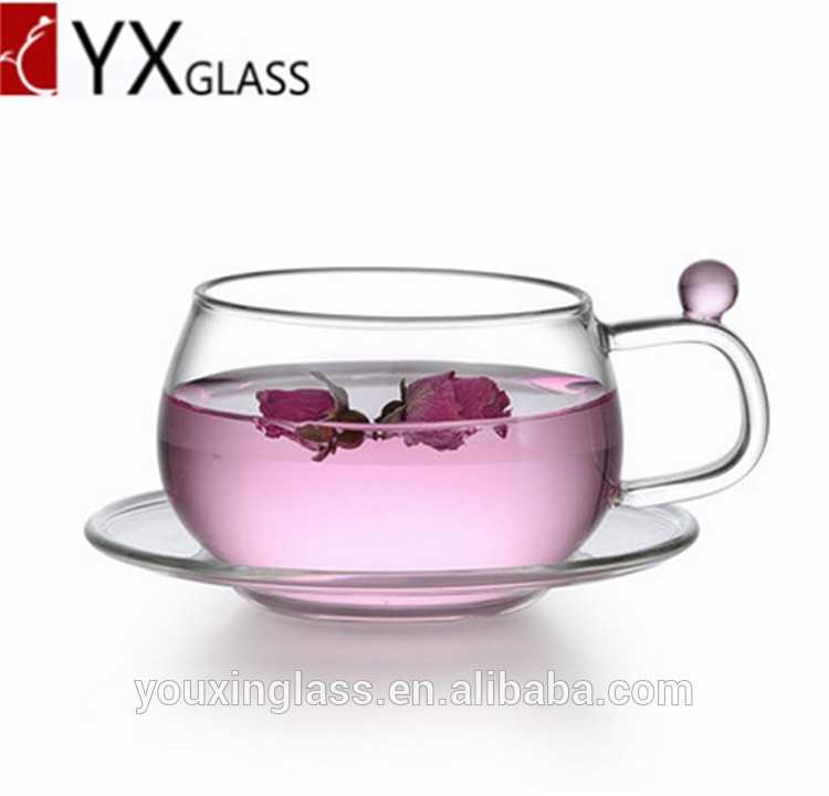 Borosilicate glass cold brew coffee maker espresso/tea/milk mugs drinkware type glass tea cup with saucer tea set