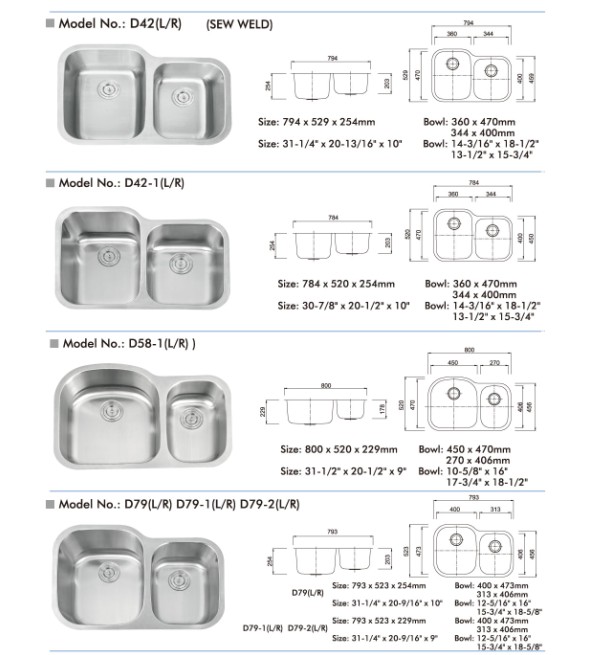 304 stainless steel kitchen sink display