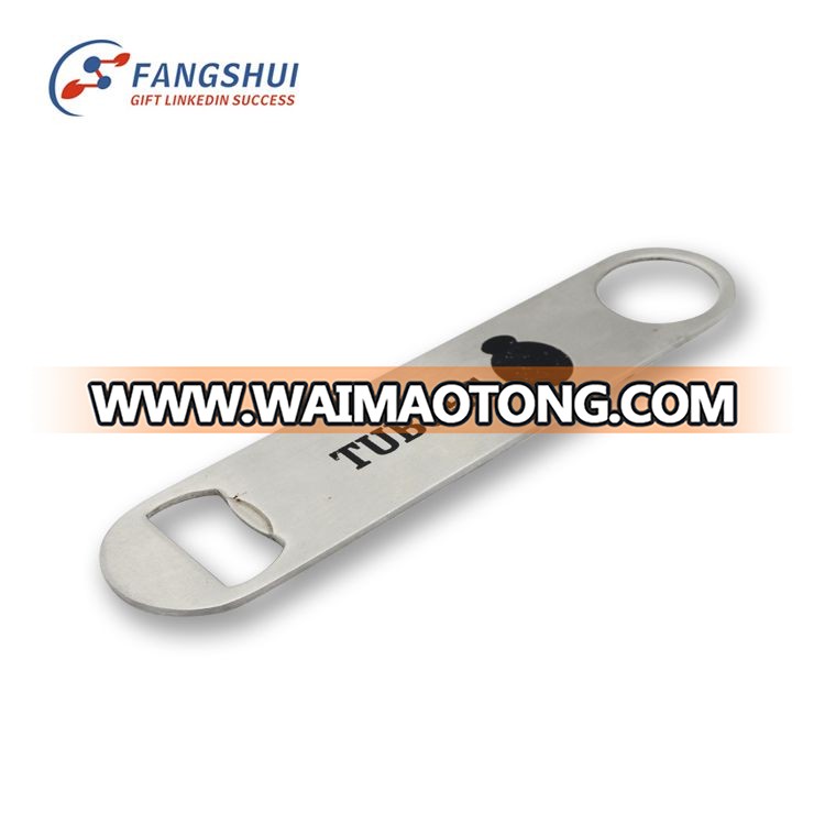 Customized logo cheap stainless steel flat sublimation blank metal beer bottle opener