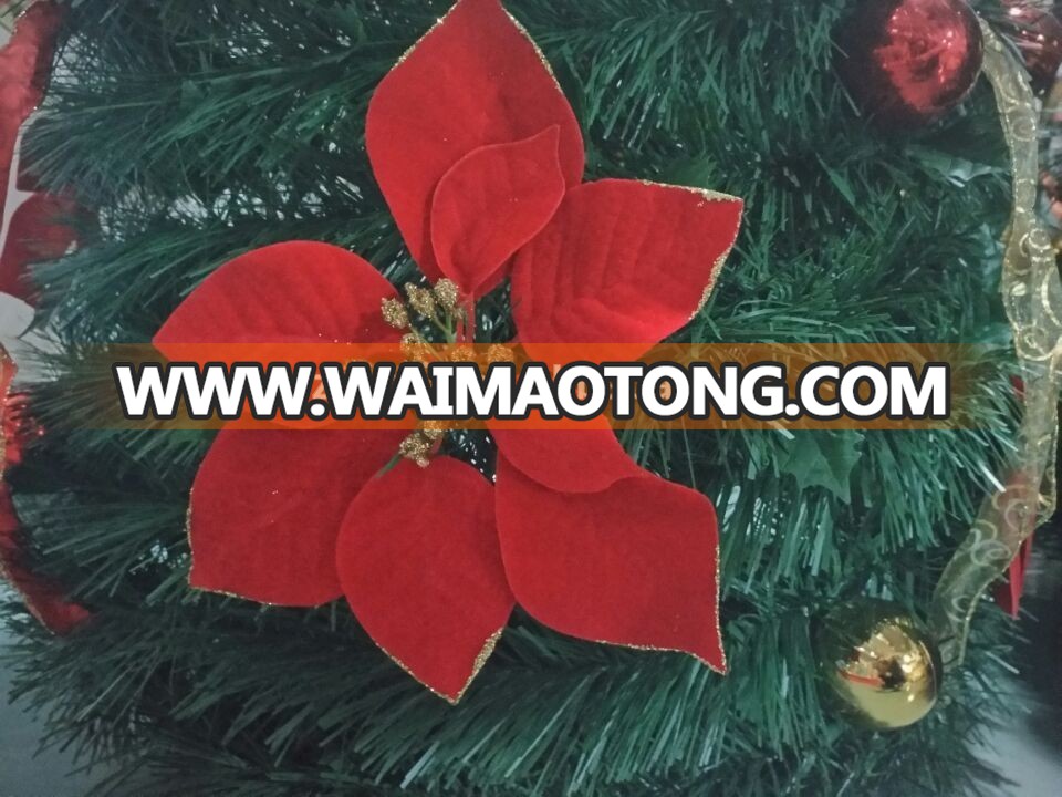 6ft Green Pull Up Poinsettia Christmas Tree