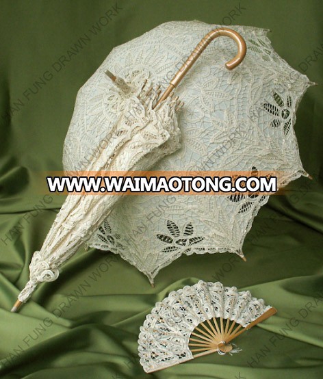 handmade lace wedding fan for bridal