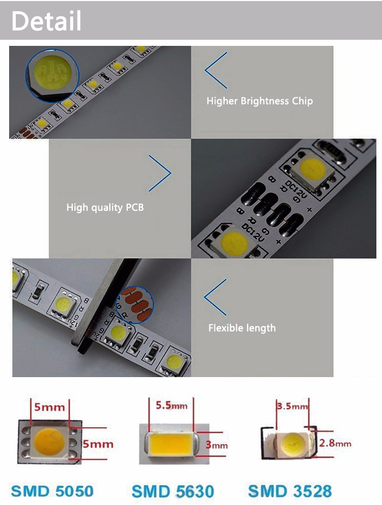 3528 SMD 5M 300 LEDs White Strip Decorative light tape String DC12V LED Ribbon For Pathway Kitchen Night lighting