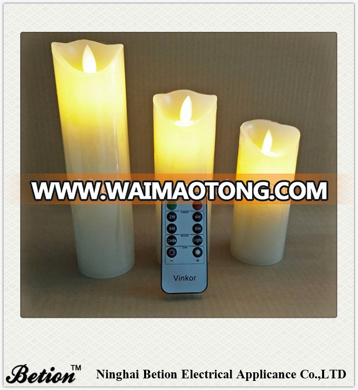 led candles set of 5 dancing flame wax candles with remote control paraffin flickering moving wick candles led candles factory