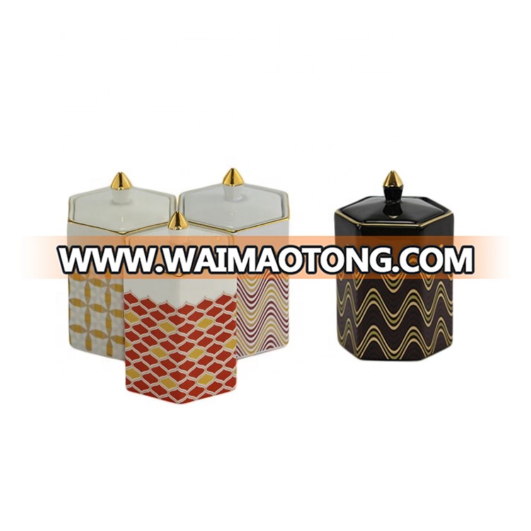 Wholesale Cheap Marble Ceramic Jar Porcelain Storage Jar With Custom Lid