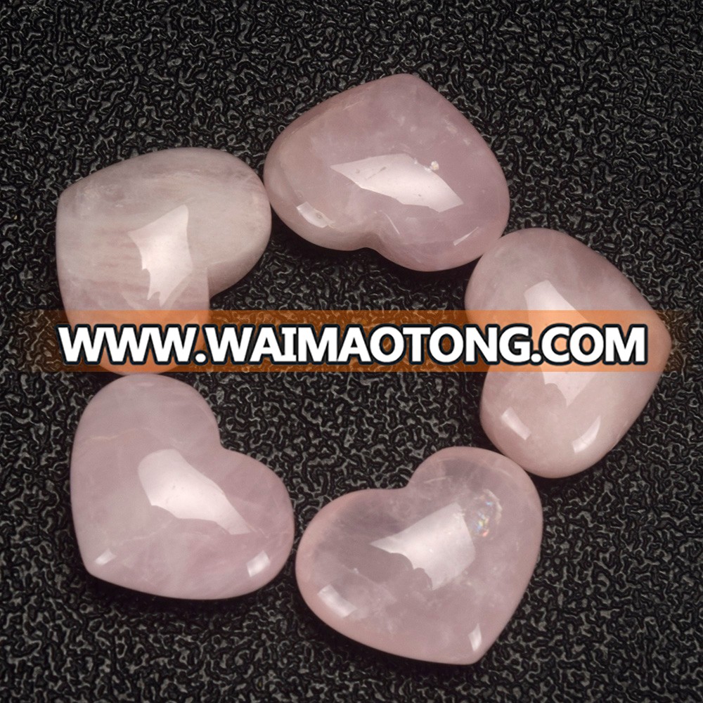 natural wholesale semi-previous rose quartz heart for sale