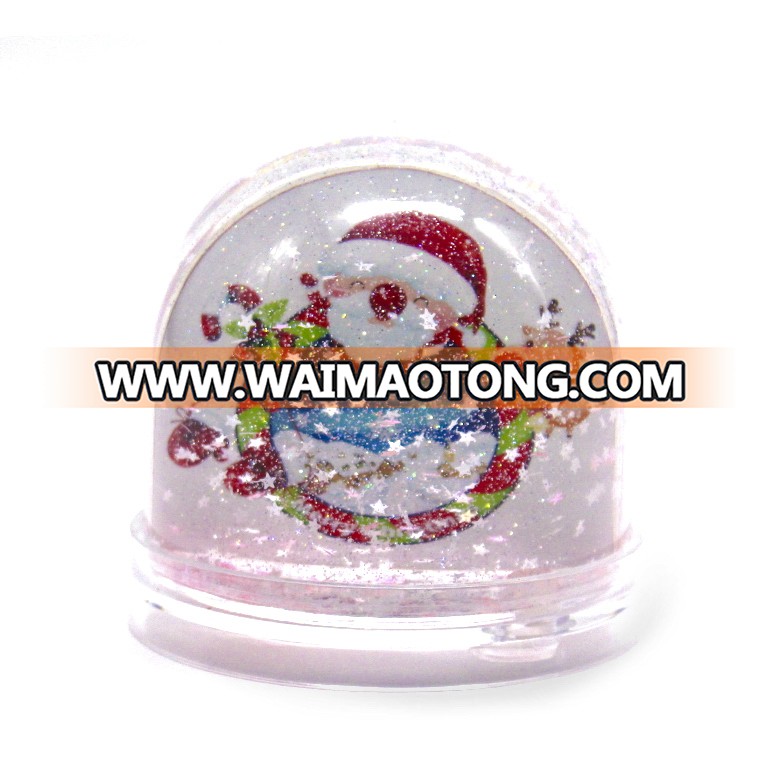 Christmas Santa Clause Glitter Water Ball Plastic Dome DIY Acrylic Photo Insert Water Globe