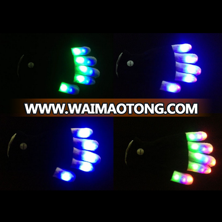 Black Color Christmas LED Finger Light Glove