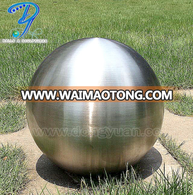 120mm Inox Steel Gazing Ball, Brushed Steel Hollow Sphere