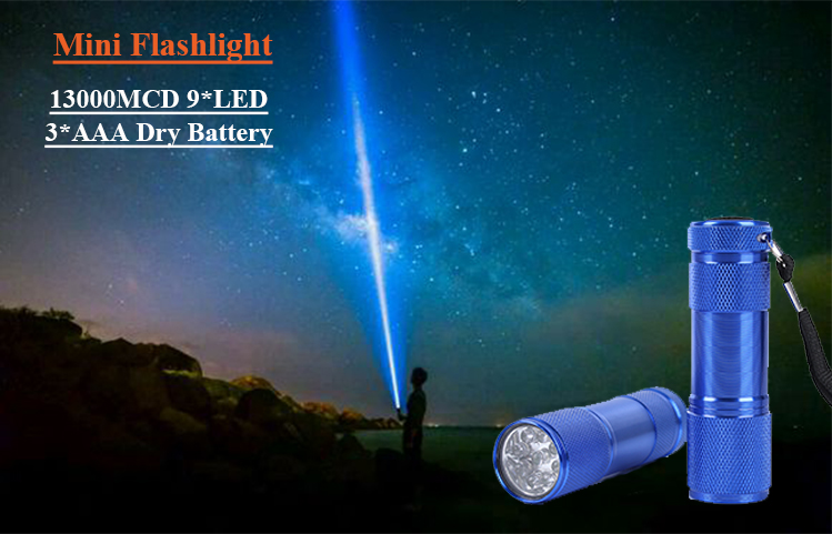 KJ Colorful Customized Design Promotion 3*AAA Battery High Quality Lowest Price 4*LED Brightness Mini LED Flashlight