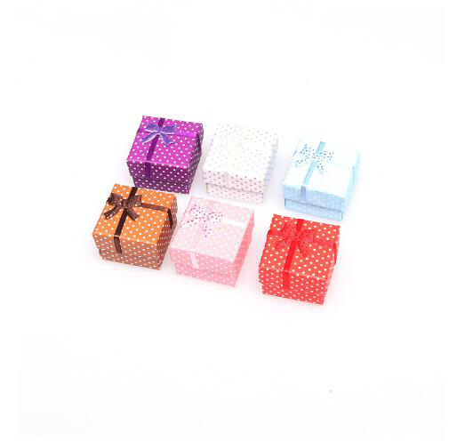 Hot Selling Small Dot Cardboard Ring Box Jewelry Display Packaging Gift Box