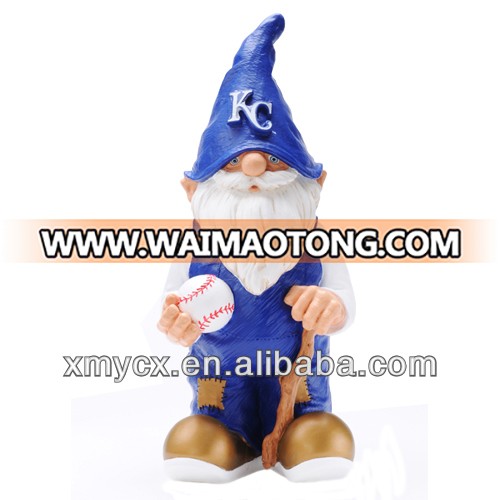 Resin football gnome figurines.