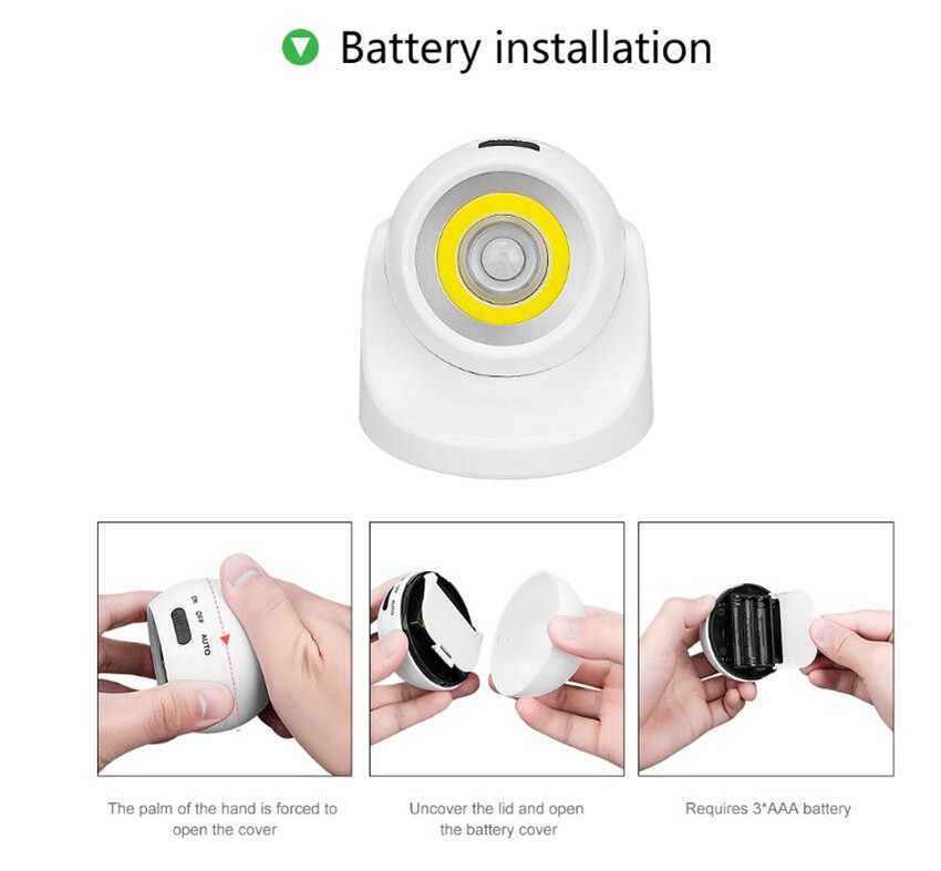 LED Motion Sensor Light 360 Degree Night Light For Outdoor Indoor Bright Wireless Ceiling Lamp Rechargeable Wall Nightlight