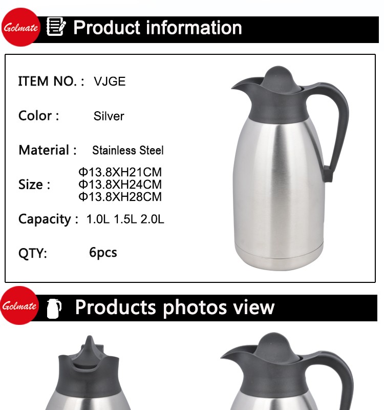 European double wall ss thermos insulated vacuum jug