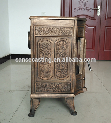 New design cast iron burner stove, wood burning heating stove BSC335-2