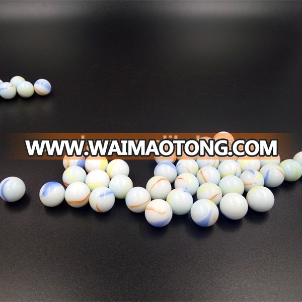 16mm milk white glass balls with colored stripe pattern for sale