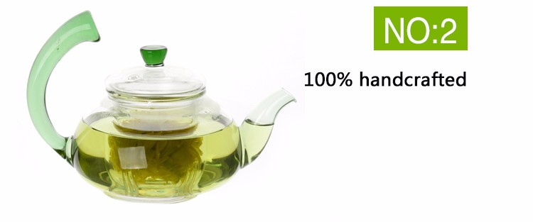 transparent heat resistant with stainless steel infuser glass teapot