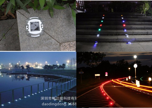 Solar panel powered waterproof solar  aluminum road stud led reflective road mark cat eyes highway light