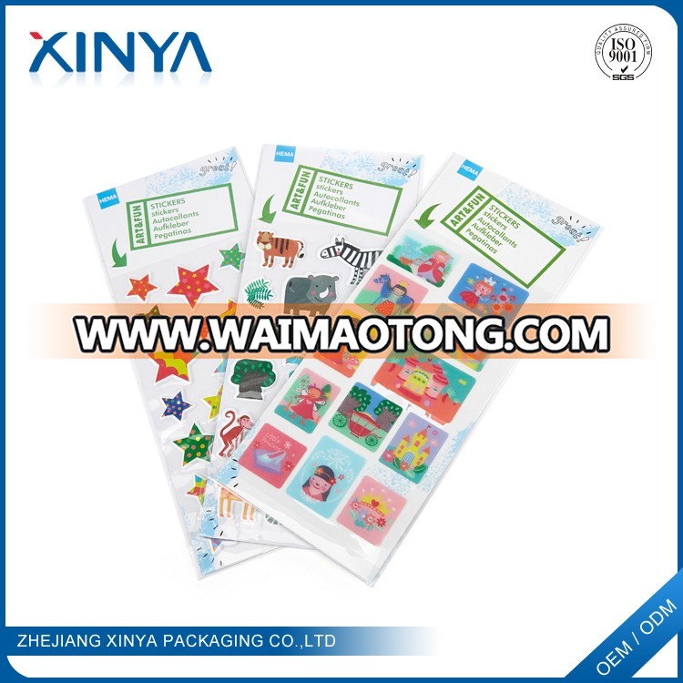 XINYA China Cheap Products Waterproof Cute Cartoon Character Kids Stickers And Label Printing